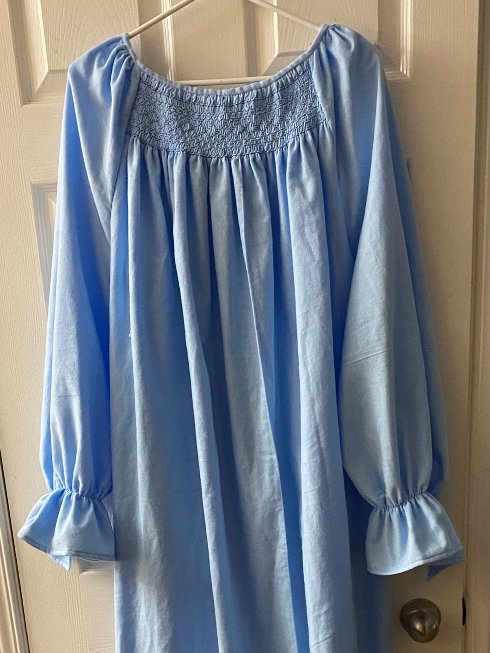 Smocked Flannel Nightgown - Tall